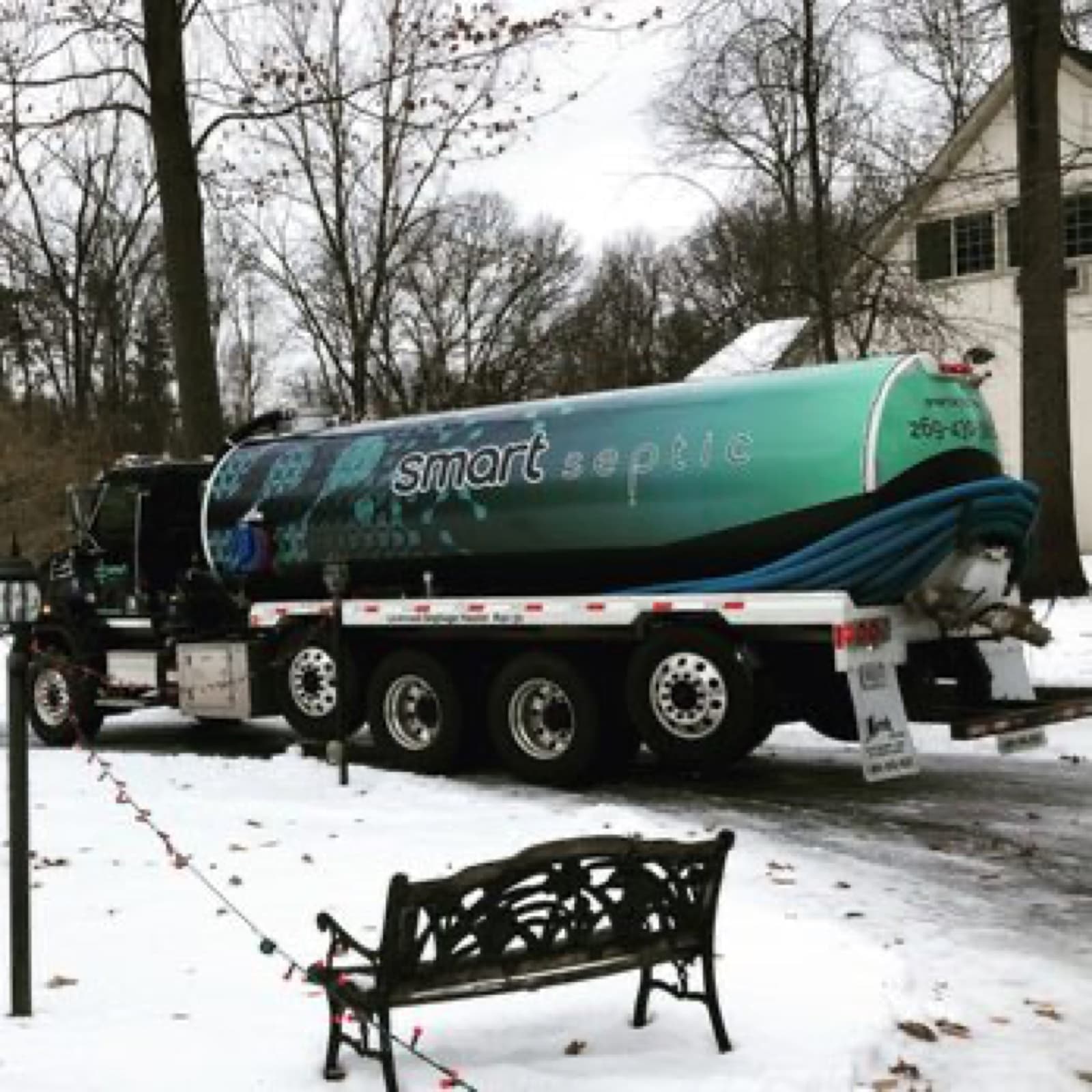Smart Septic tanker parked at a residential property